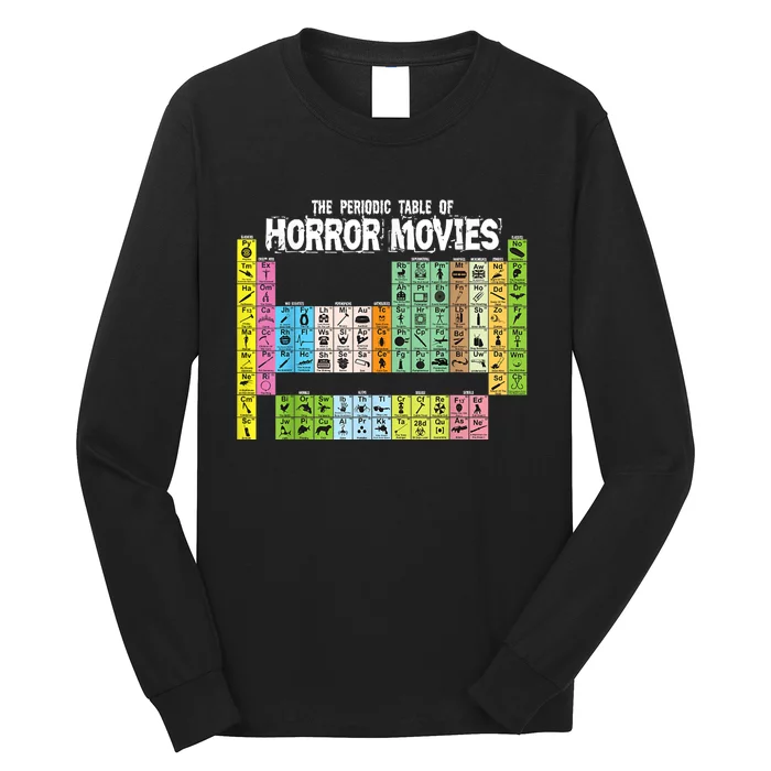 Periodic Table Of Horror Movies Chemistry Science Halloween Long Sleeve Shirt