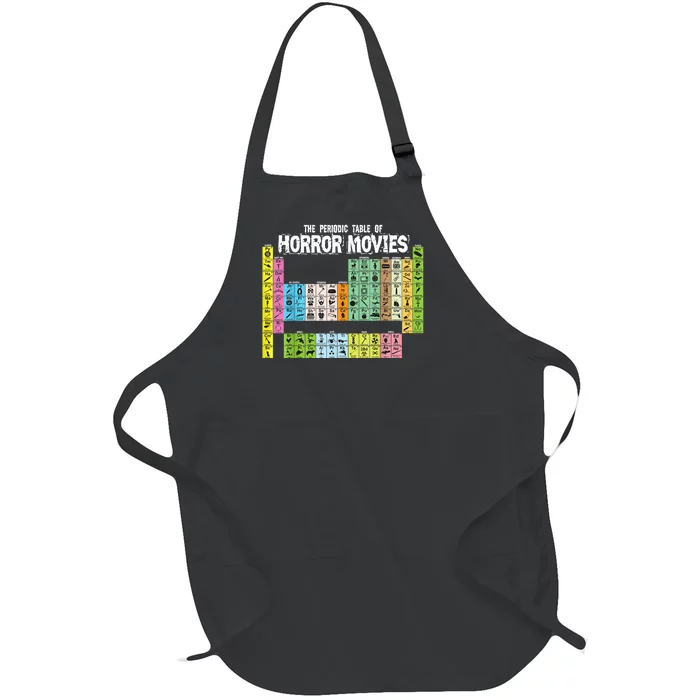 Periodic Table Of Horror Movies Chemistry Science Halloween Full-Length Apron With Pocket