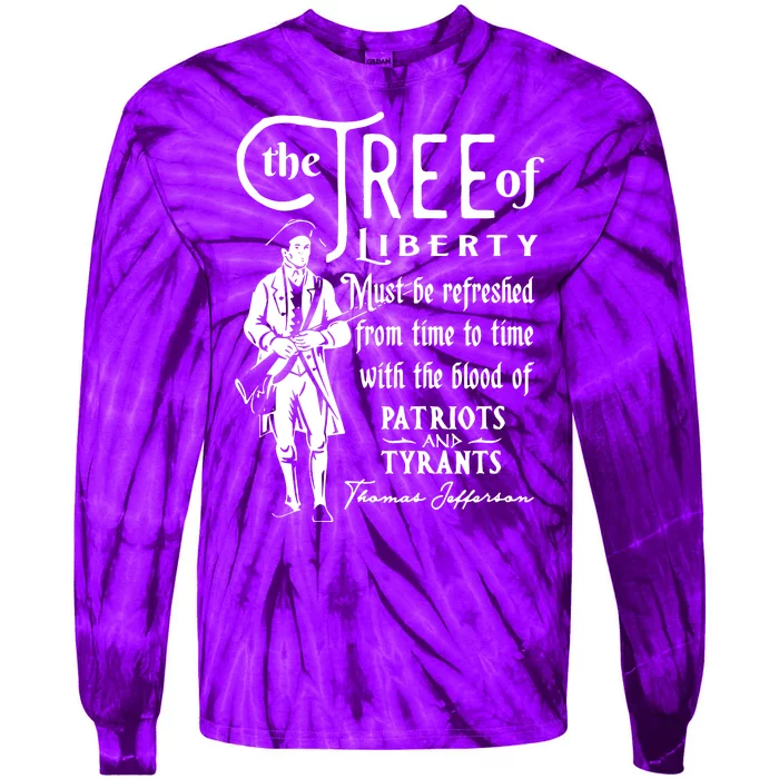 Patriotic Tree Of Liberty Conservative Freedom Tie-Dye Long Sleeve Shirt