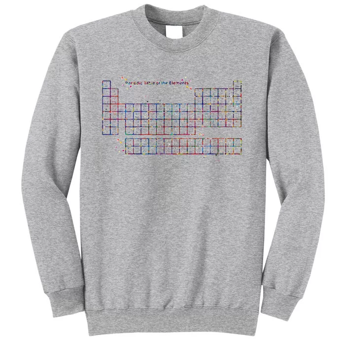 Periodic Table Of The Elements Watercolor Science Art Tall Sweatshirt