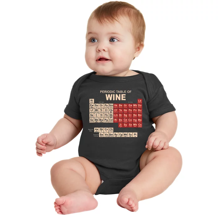 Periodic Table Of Wine Chemistry Periodic Table Geek Nerd Baby Bodysuit