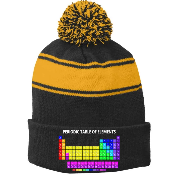 Periodic Table Of The Elements Chemists Nerd Chemistry Lover Stripe Pom Pom Beanie