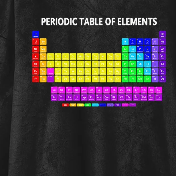 Periodic Table Of The Elements Chemists Nerd Chemistry Lover Hooded Wearable Blanket