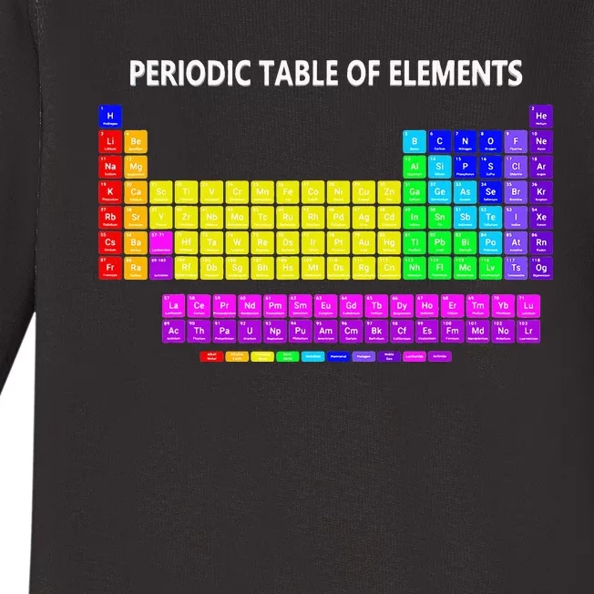 Periodic Table Of The Elements Chemists Nerd Chemistry Lover Baby Long Sleeve Bodysuit