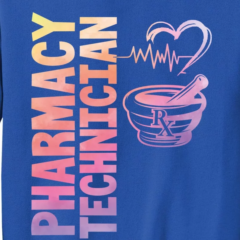 Pharmacy Technician Pharmacist Heartbeat Mortar Gift Tall Sweatshirt