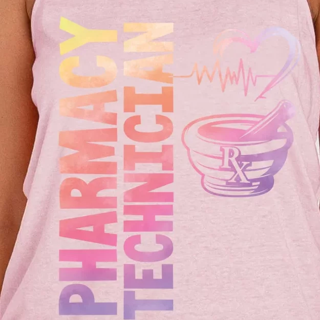 Pharmacy Technician Pharmacist Heartbeat Mortar Gift Women's Knotted Racerback Tank