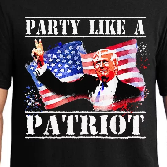 Pro Trump Party Like A Patriot Fourth Of July 4th Pajama Set