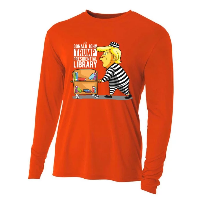 Prison Trump Presidential Library Funny Anti Trump Cooling Performance Long Sleeve Crew