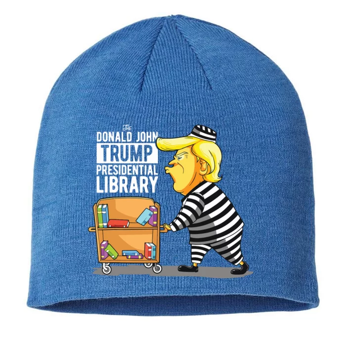 Prison Trump Presidential Library Funny Anti Trump 8 1/2in Sustainable Knit Beanie