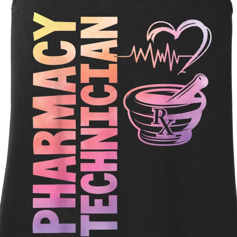 Pharmacy Technician Pharmacist Heartbeat Mortar Idea Ladies Essential Tank