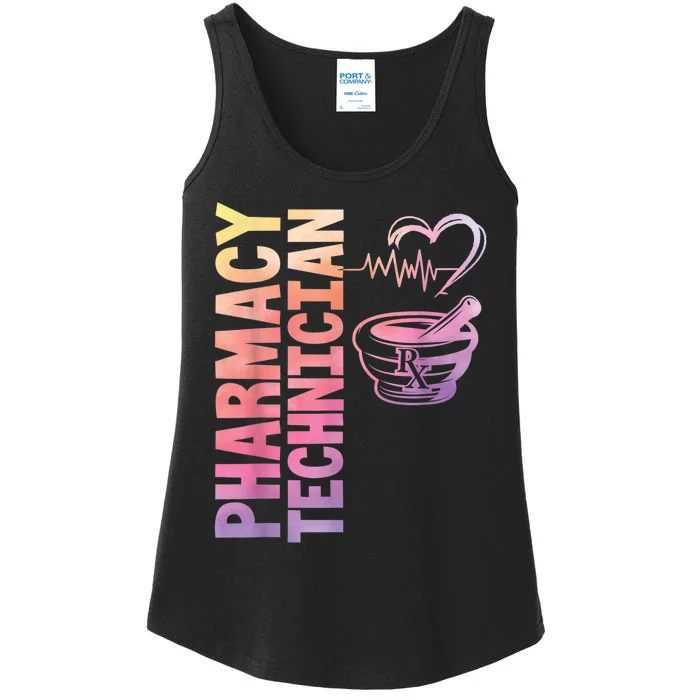 Pharmacy Technician Pharmacist Heartbeat Mortar Idea Ladies Essential Tank