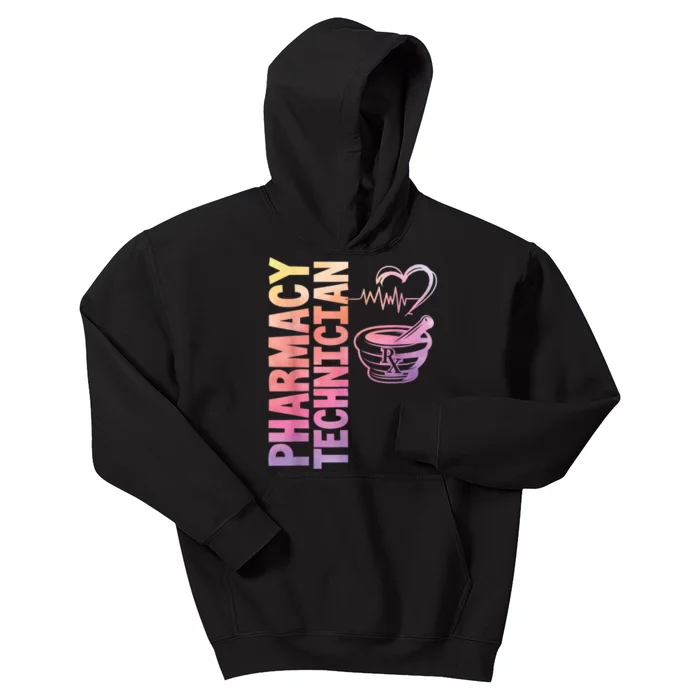 Pharmacy Technician Pharmacist Heartbeat Mortar Idea Kids Hoodie