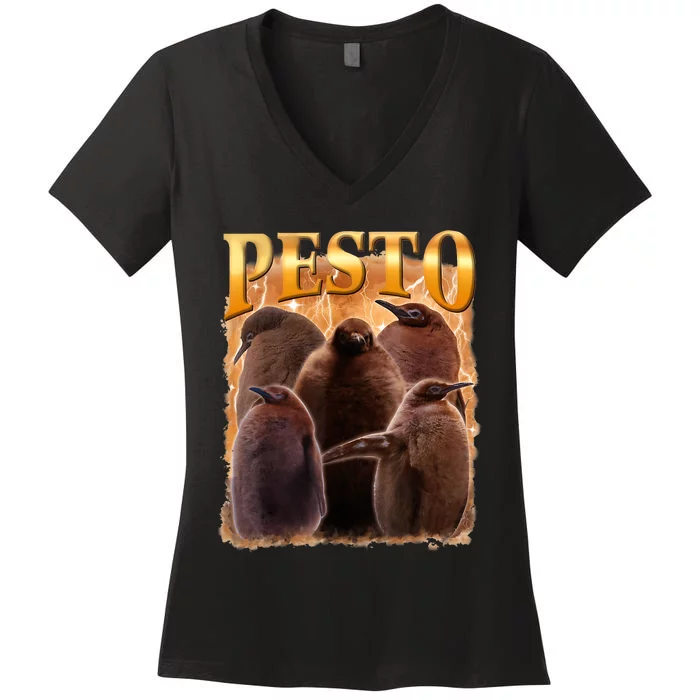 Pesto The Penguin Women's V-Neck T-Shirt