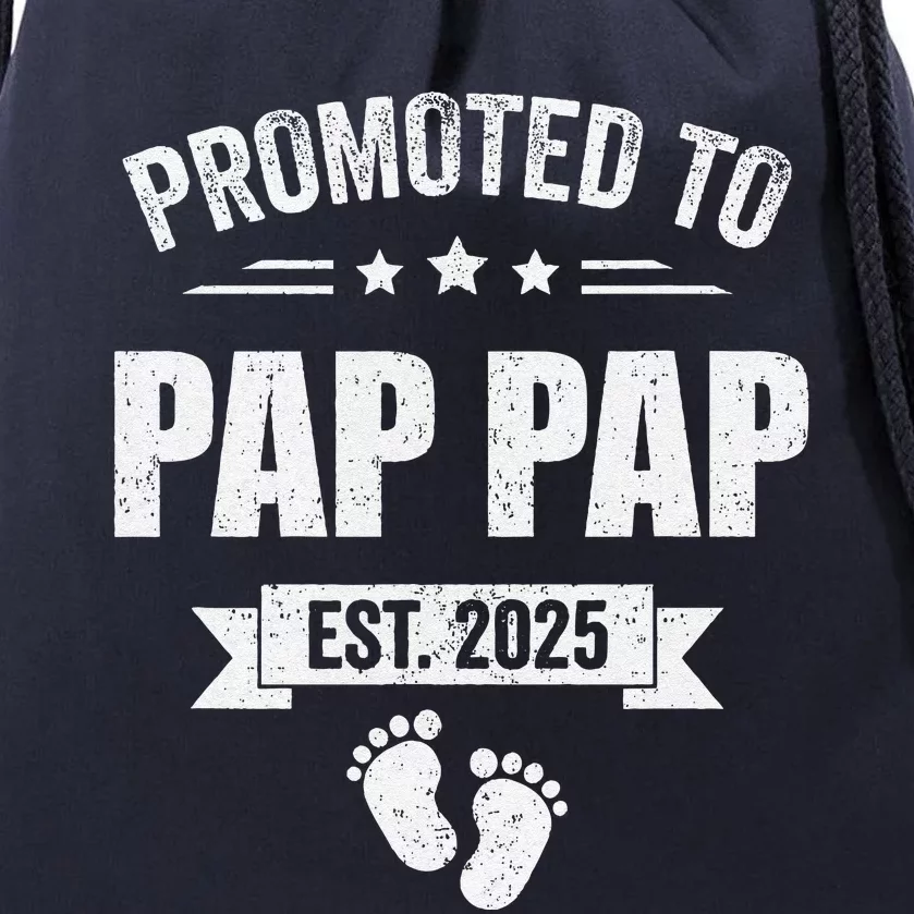 Promoted To Pap Pap Est 2025 Fathers Day First Time New Drawstring Bag