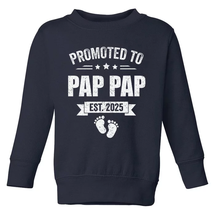 Promoted To Pap Pap Est 2025 Fathers Day First Time New Toddler Sweatshirt