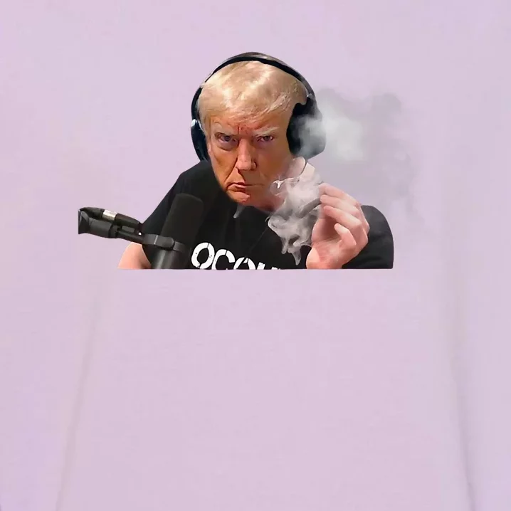 President Trump Podcast Funny Trump Smoking Like Elon Garment-Dyed Sweatshirt