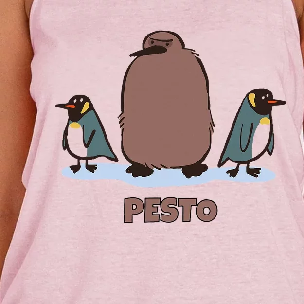 Pesto The Penguin More To Love Penguin Baby Women's Knotted Racerback Tank