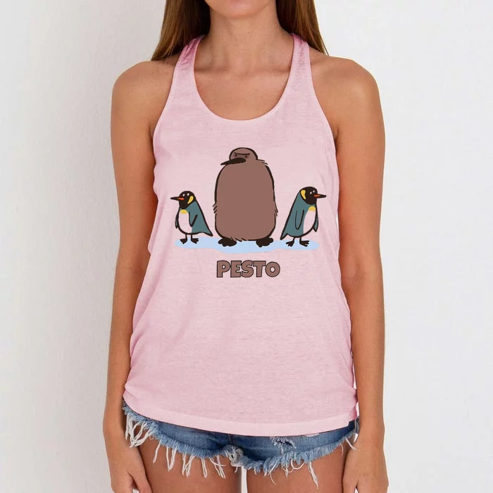 Pesto The Penguin More To Love Penguin Baby Women's Knotted Racerback Tank