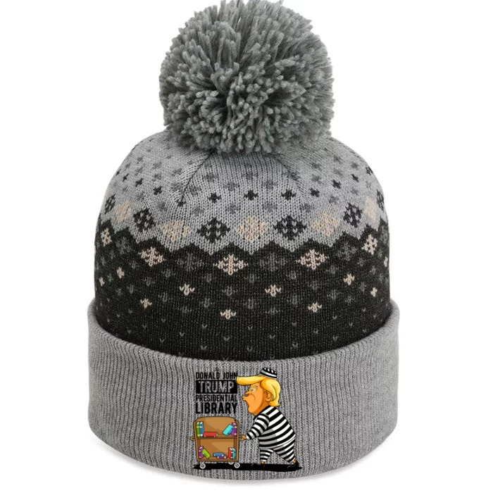 Prison Trump Presidential Library Funny Anti Trump The Baniff Cuffed Pom Beanie