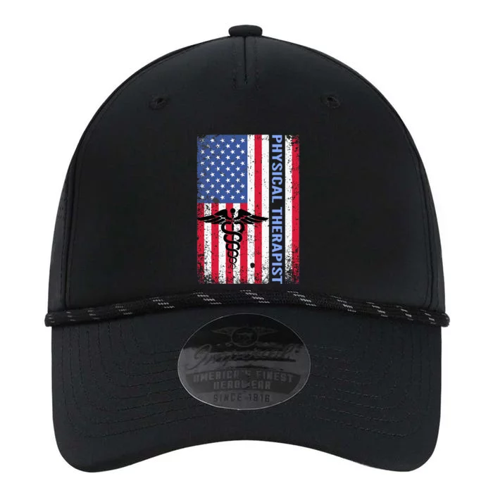 Physical Therapist PT Vintage US Flag Physical Therapy Performance The Dyno Cap