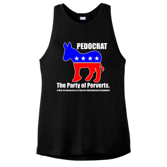 Pedocrat The Party Of Perverts Ladies Tri-Blend Wicking Tank