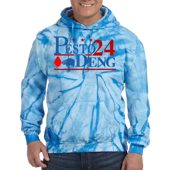 Pesto The Penguin And Moo Deng Hippo 2024 Tie Dye Hoodie