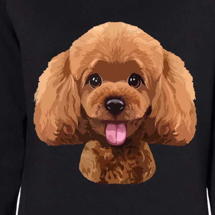 Playful Toy Poodle Face Funny Dog Womens California Wash Sweatshirt