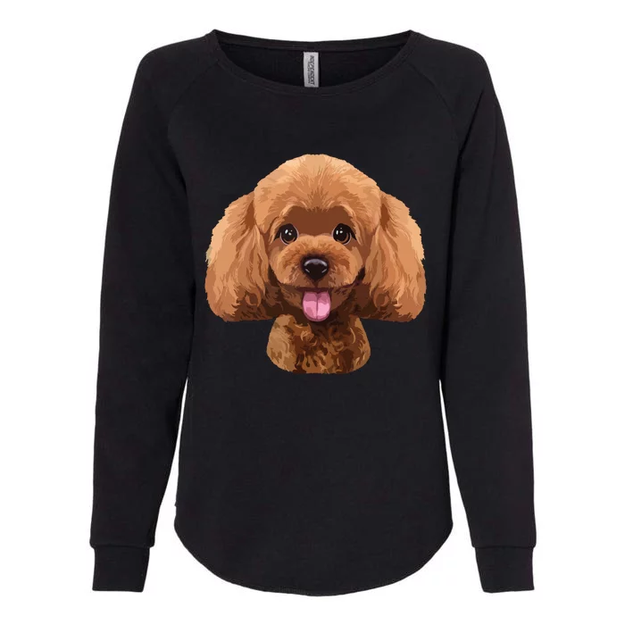 Playful Toy Poodle Face Funny Dog Womens California Wash Sweatshirt