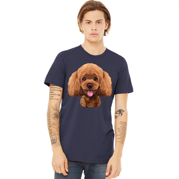 Playful Toy Poodle Face Funny Dog Premium T-Shirt