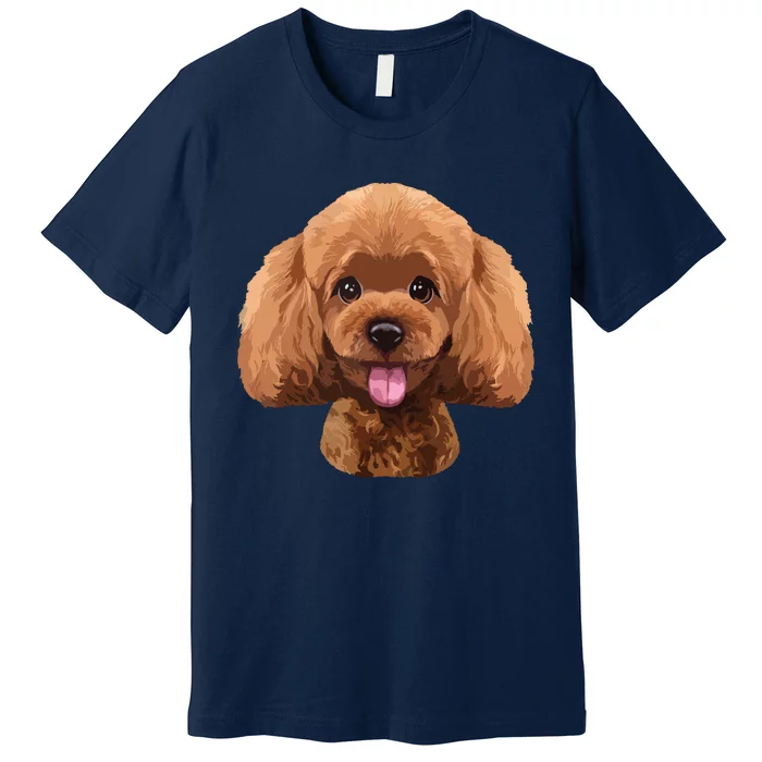 Playful Toy Poodle Face Funny Dog Premium T-Shirt