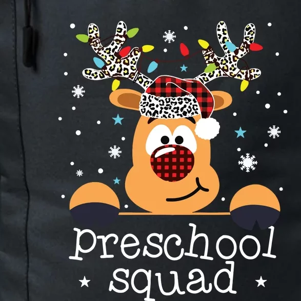 Preschool Team Plaid Reindeer Santa Hat Teacher Christmas Daily Commute Backpack