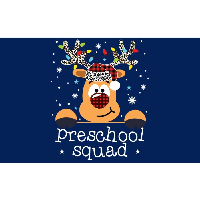 Preschool Team Plaid Reindeer Santa Hat Teacher Christmas Bumper Sticker