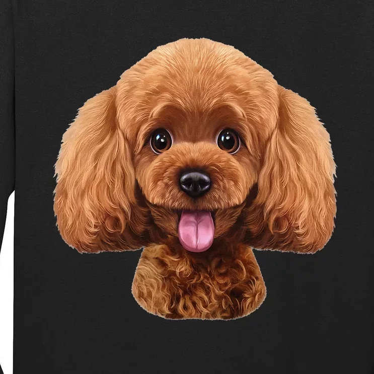 Playful Toy Poodle Face Funny Dog Tall Long Sleeve T-Shirt