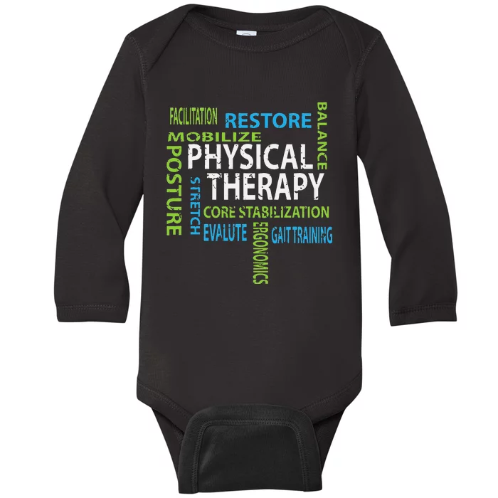 Physical Therapist PT Gift Motivational Physical Therapy Baby Long Sleeve Bodysuit