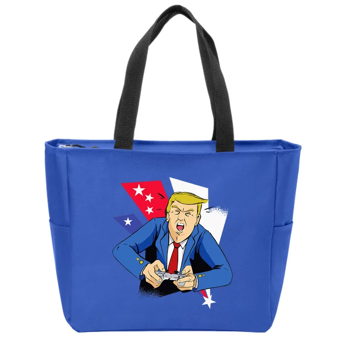 President Trump Playing Video Games 4th July Zip Tote Bag