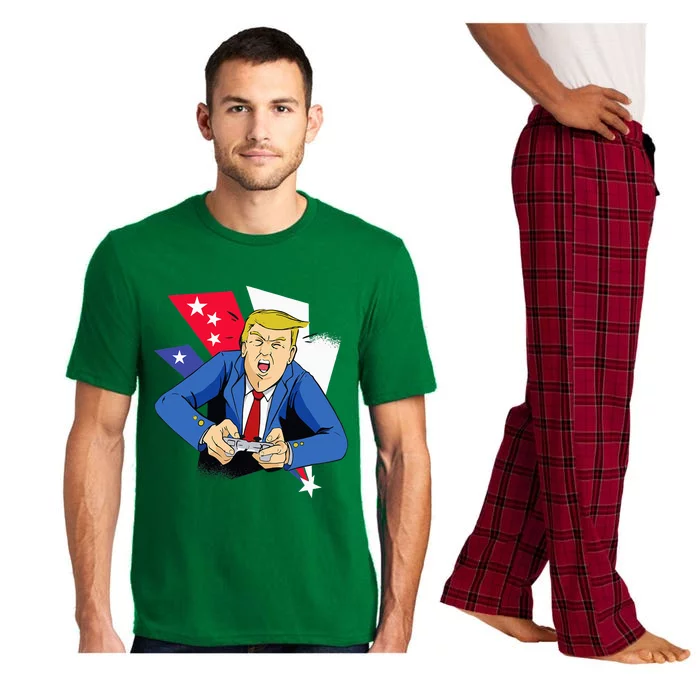 President Trump Playing Video Games 4th July Pajama Set