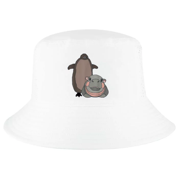 Pesto The Penguin And Moo Deng The Baby Hippo Funny Cool Comfort Performance Bucket Hat