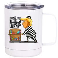 Prison Trump Presidential Library Funny Anti Trump 12 oz Stainless Steel Tumbler Cup