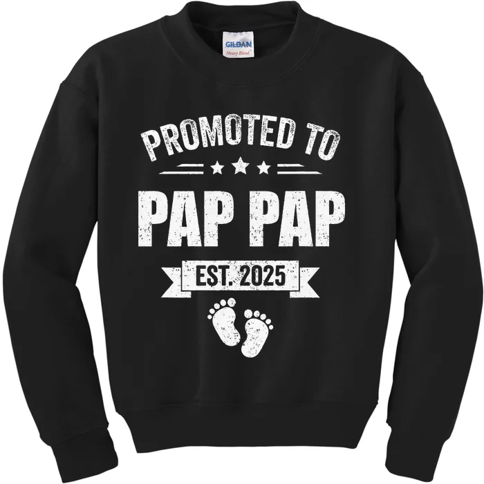 Promoted To Pap Pap Est 2025 Fathers Day First Time New Kids Sweatshirt