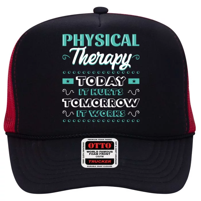 Physical Therapy Physiotherapy Pt Rehab Therapist Gift Idea Cute Gift High Crown Mesh Trucker Hat