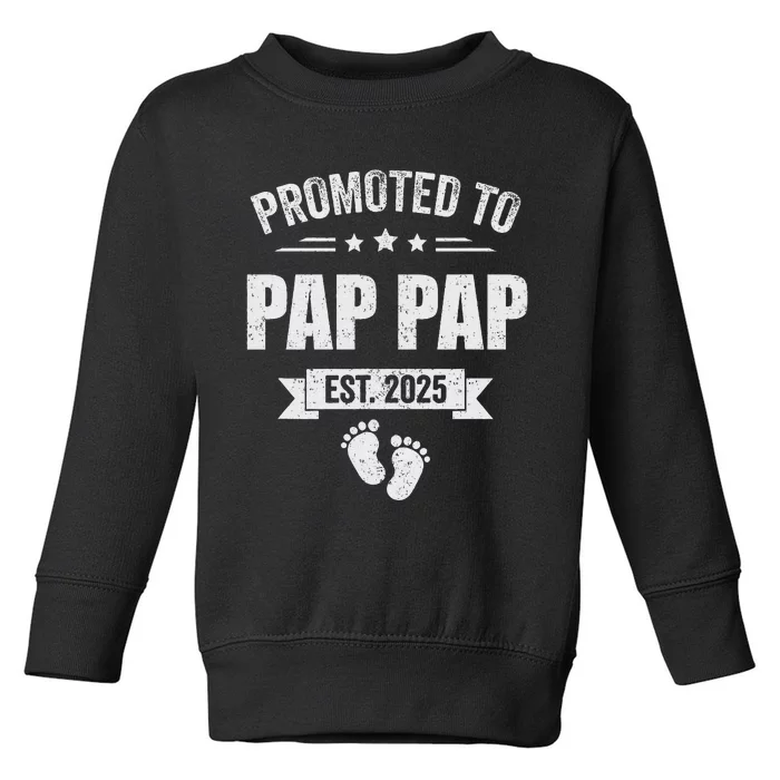 Promoted To Pap Pap 2025 New Grandpa Toddler Sweatshirt