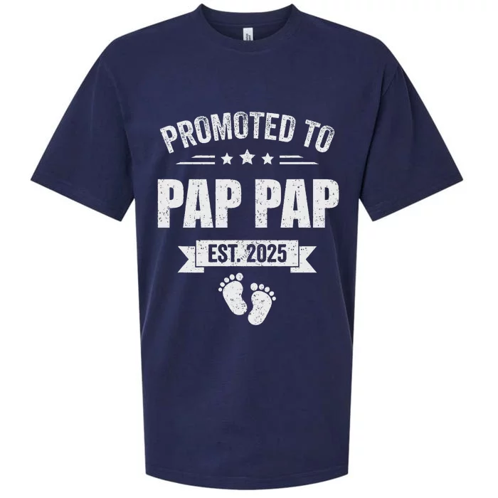 Promoted To Pap Pap 2025 New Grandpa Sueded Cloud Jersey T-Shirt