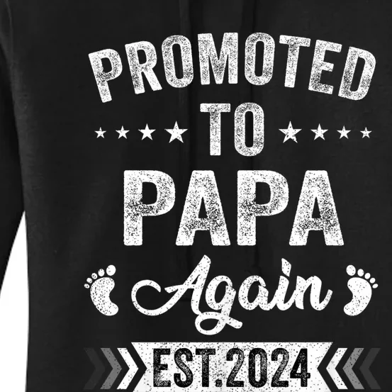 Promoted To Papa Again Est 2024 Announcement Women's Pullover Hoodie