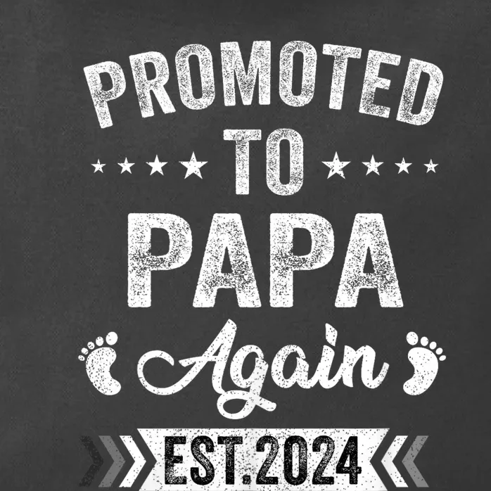 Promoted To Papa Again Est 2024 Announcement Zip Tote Bag