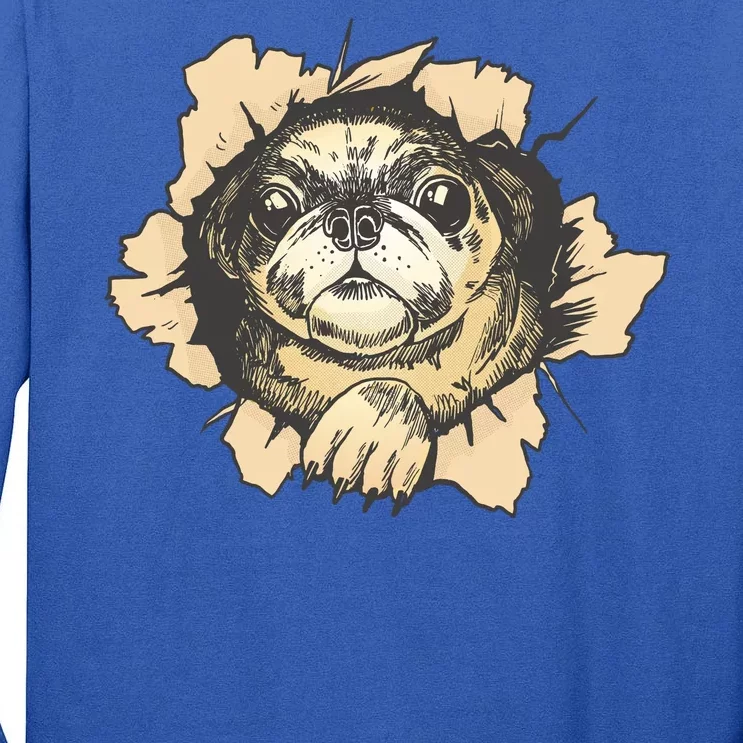 Pug Torn Tall Long Sleeve T-Shirt