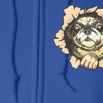 Pug Torn Full Zip Hoodie