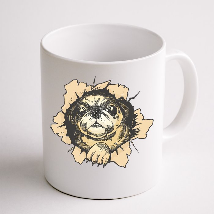 Pug Torn Front & Back Coffee Mug