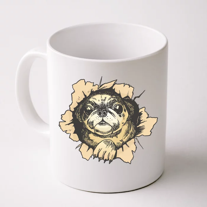 Pug Torn Front & Back Coffee Mug