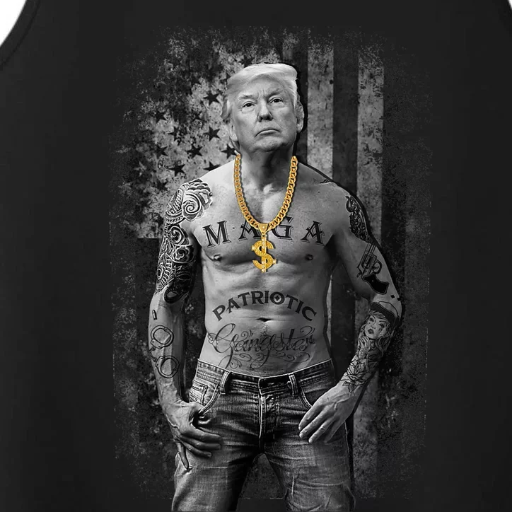 Pro Trump Patriotic Gangster AntiLiberal Republican Gift Black Cott Performance Tank