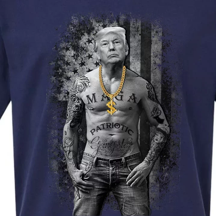 Pro Trump Patriotic Gangster AntiLiberal Republican Gift Black Cott Sueded Cloud Jersey T-Shirt